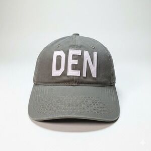 Aviate Hat Denver DEN Airport Code Baseball Cap Gray Cotton One Size Adjustable